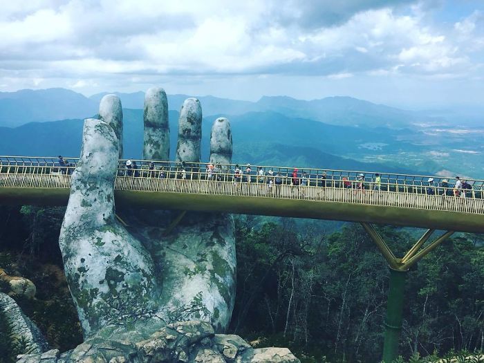 Golden Bridge in Vietnam offers stunning views of all the countryside