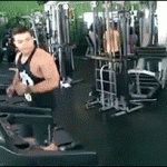 man acting cool in a gym