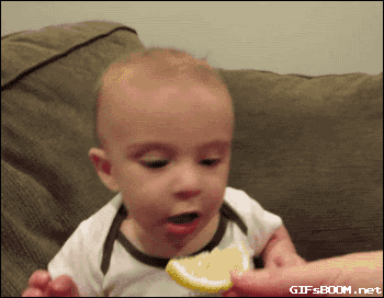kid reaction when eating lemon